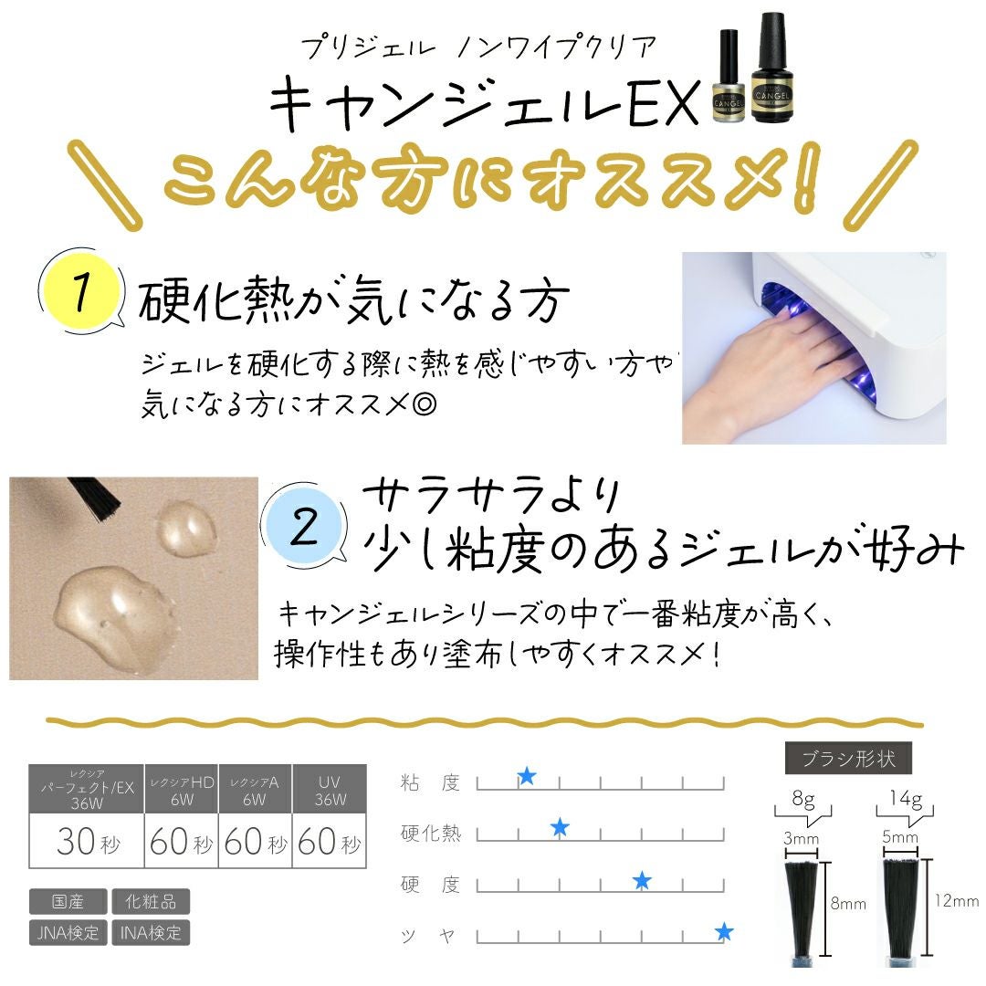 プリジェル ノンワイプクリアキャンジェルEX／8g | ジェルネイル